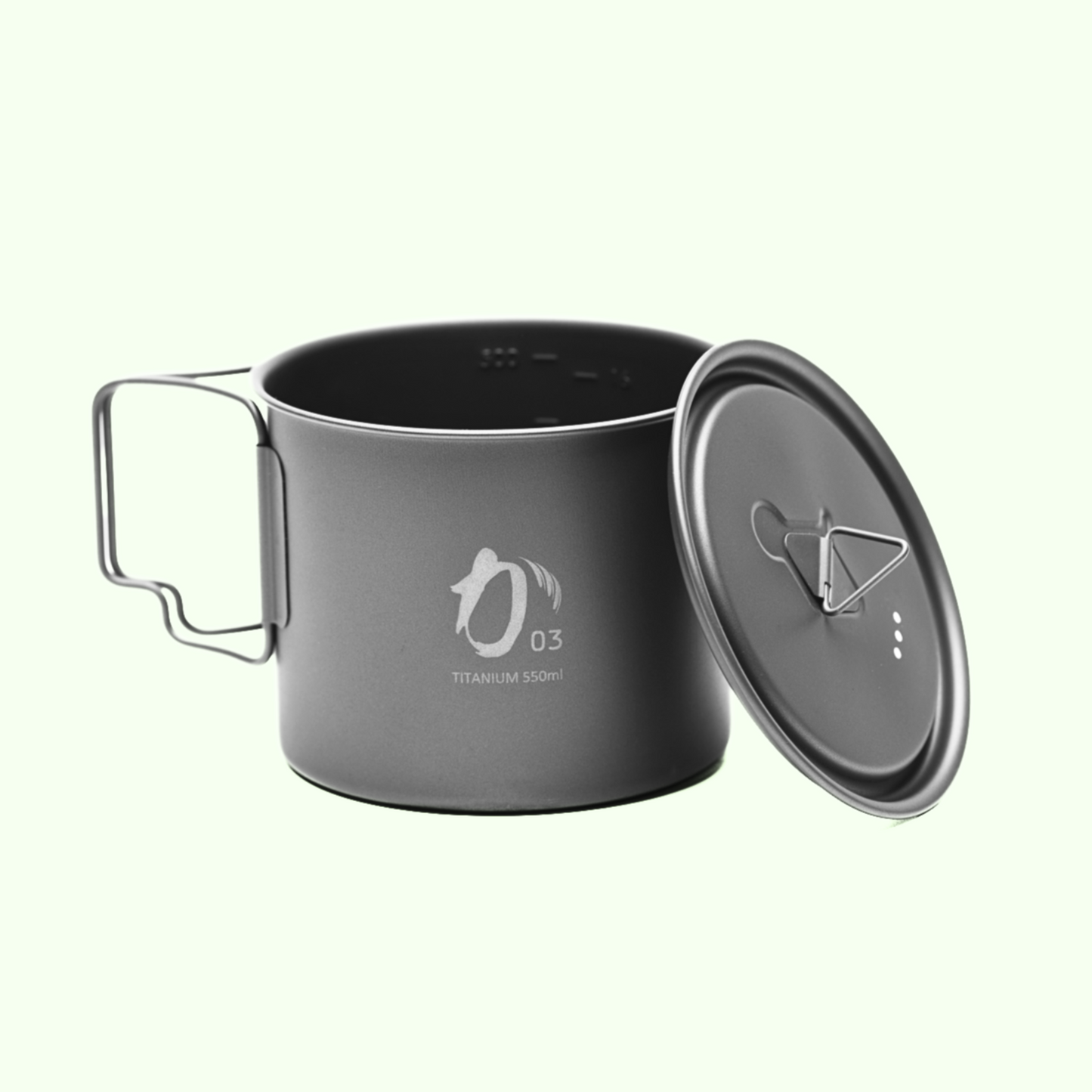 KA03 アウトドア 超軽量化 チタンポット 550ml(蓋付き)KPOT-550-C