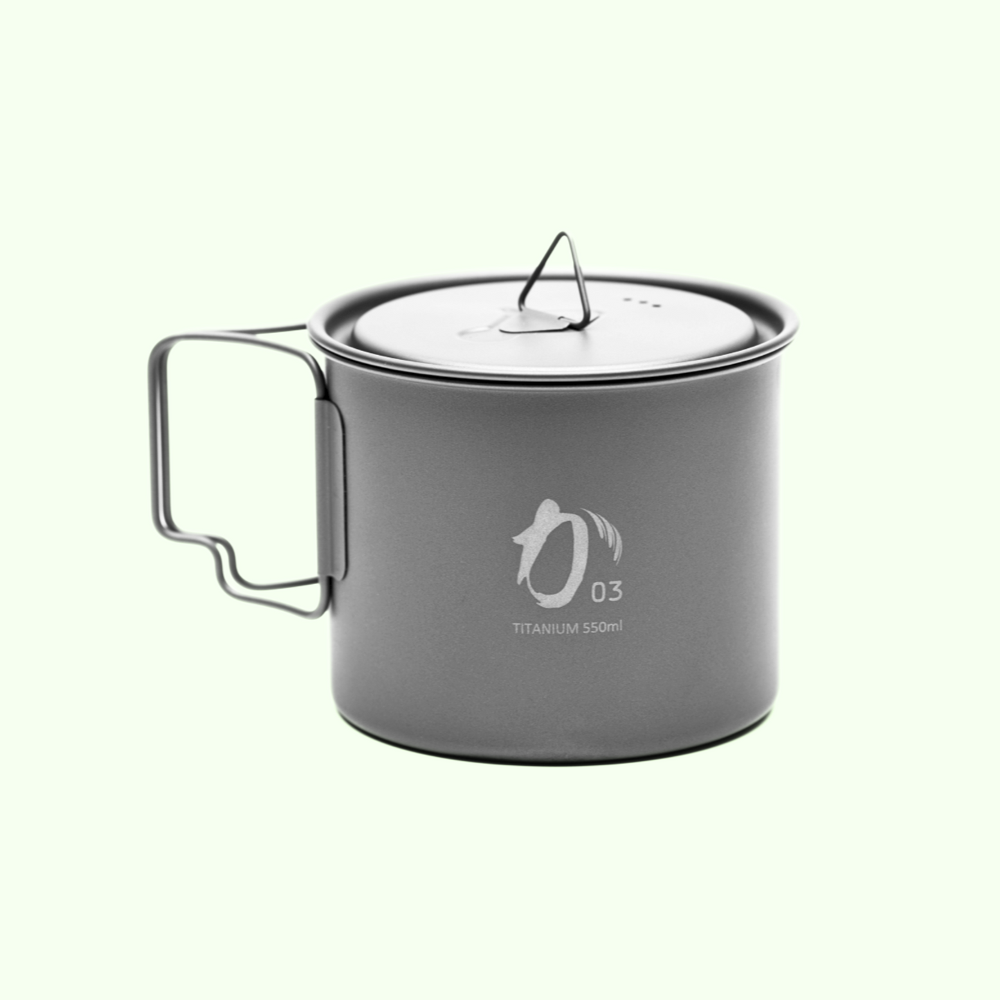 KA03 アウトドア 超軽量化 チタンポット 550ml(蓋付き)KPOT-550-C