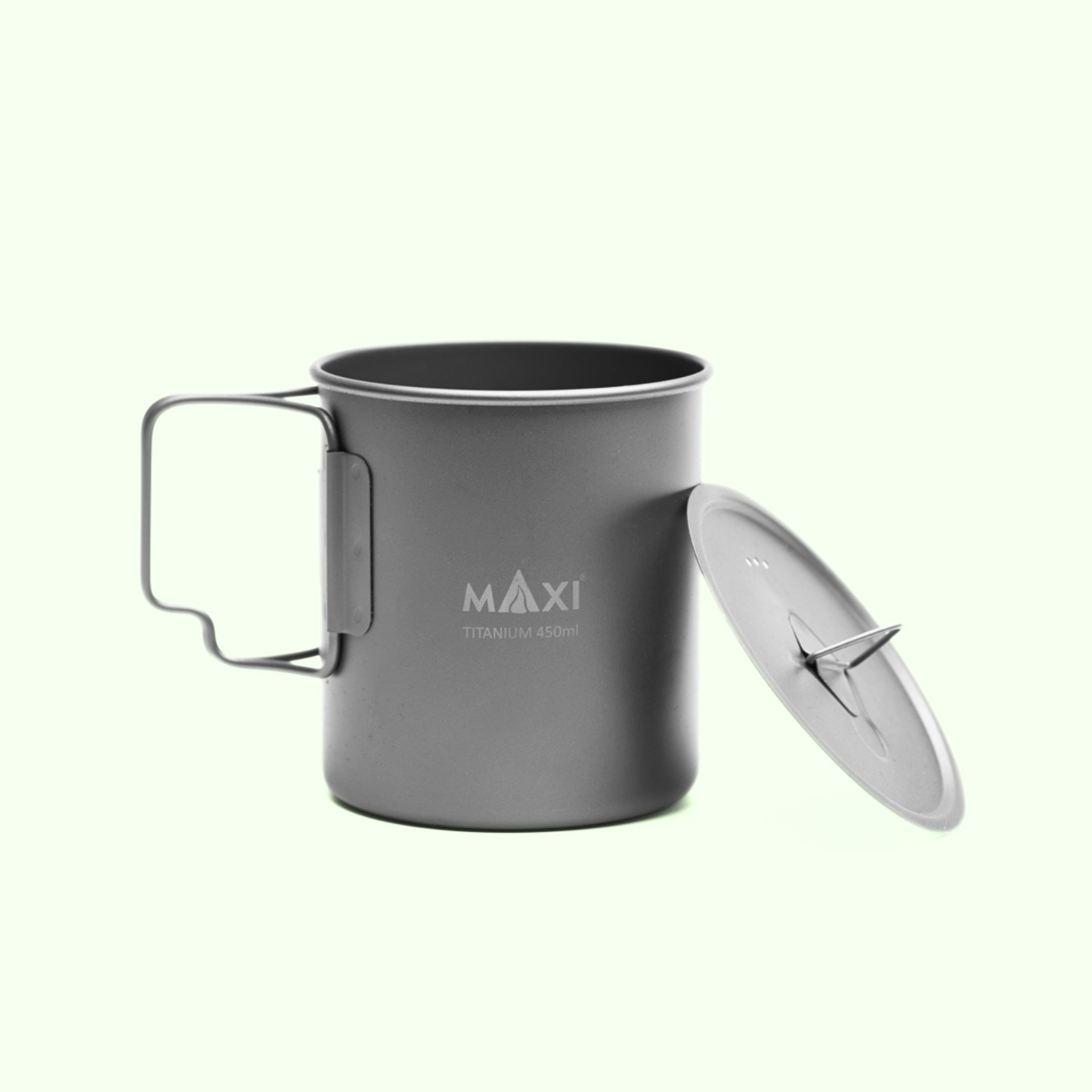 MAXI アウトドア 軽量化 チタンカップ 450ml(蓋付き)C-450-C