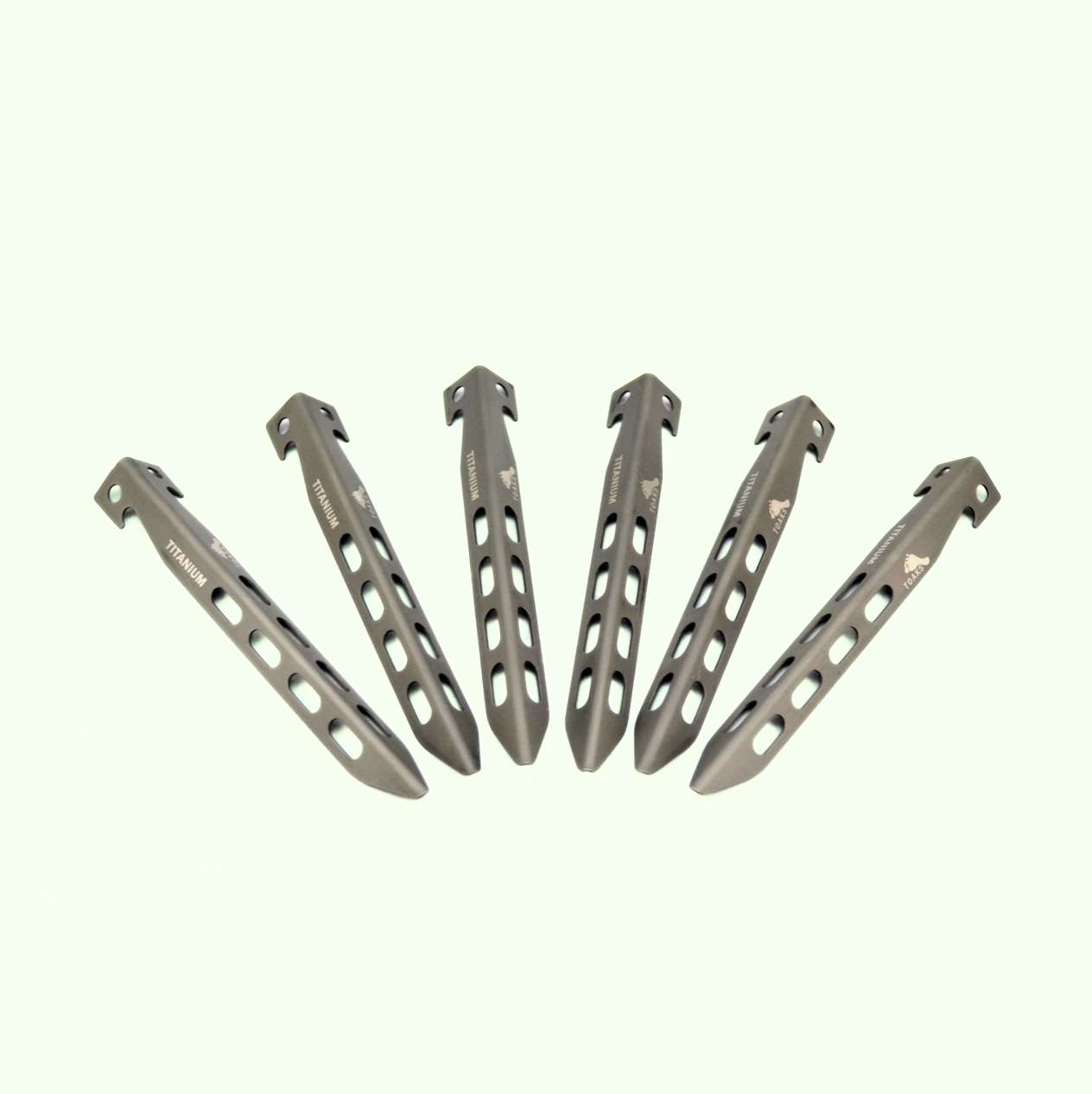 TOAKS アウトドア 軽量化 チタン大型V字ペグ 6本 PEG-10