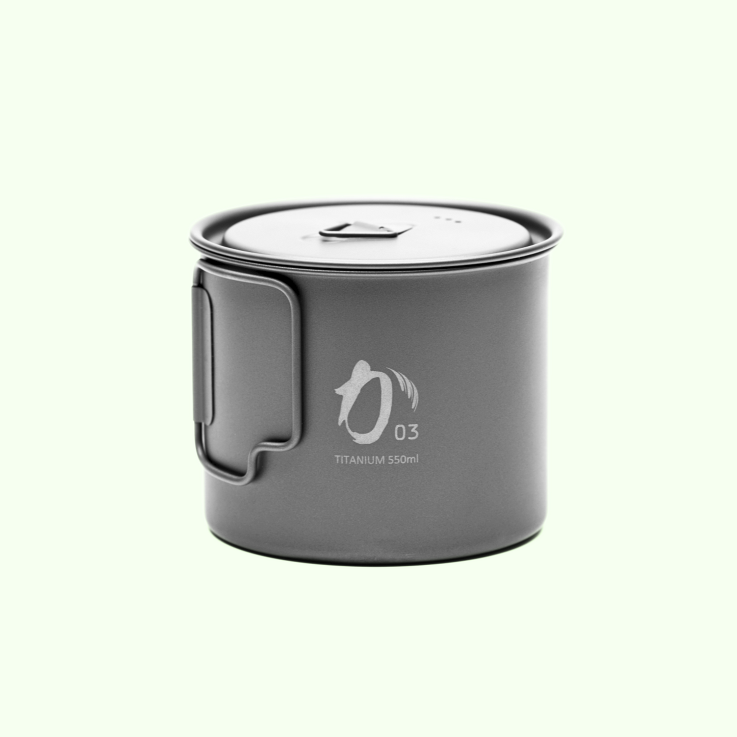 KA03 アウトドア 超軽量化 チタンポット 550ml(蓋付き)KPOT-550-C