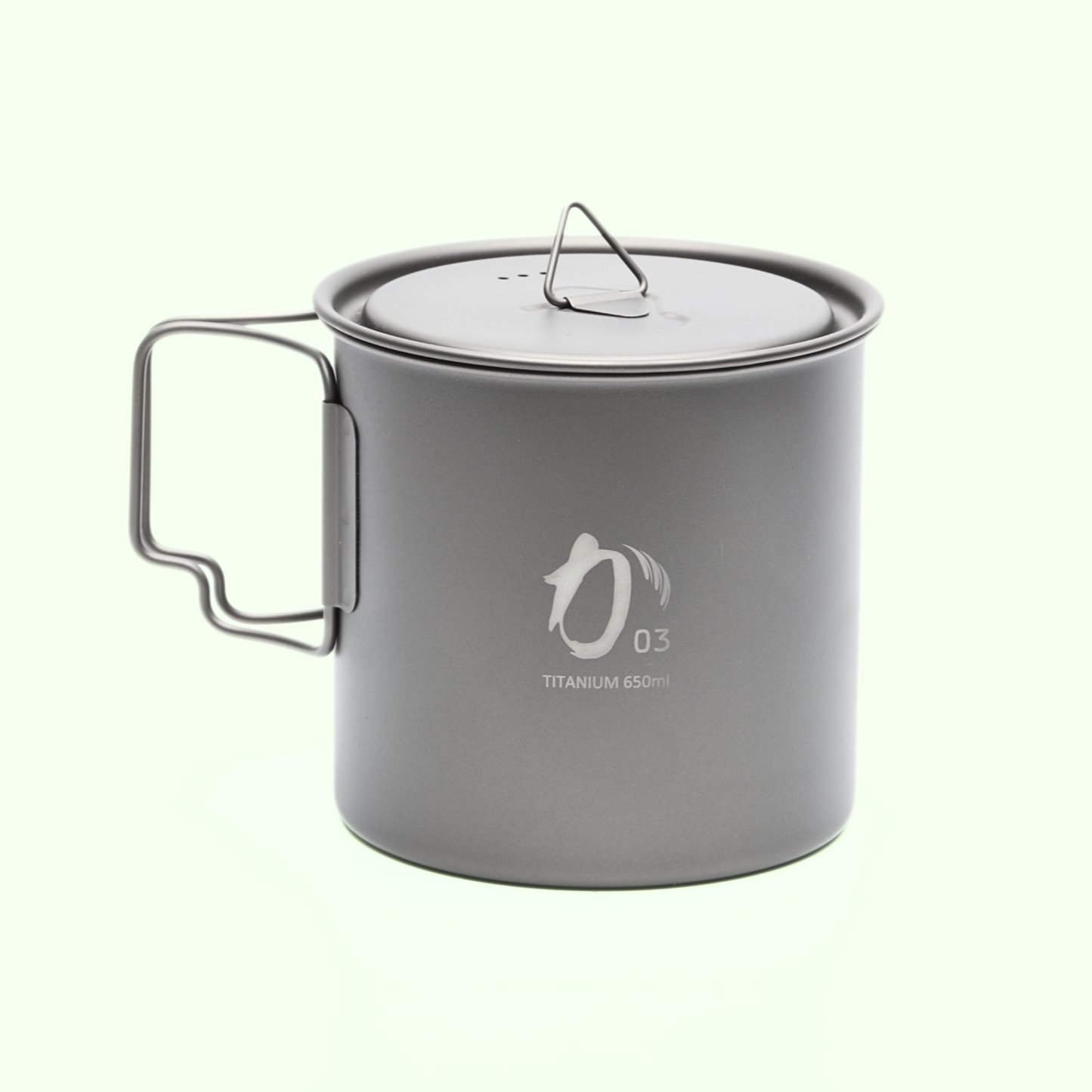 KA03 アウトドア 超軽量化 チタンポット 650ml(蓋付き)KPOT-650-C