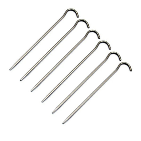 TOAKS アウトドア 軽量化 チタンフックペグ 6個 PEG-04