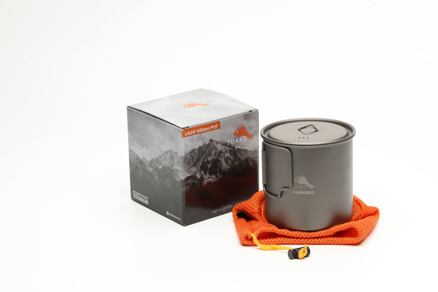 TOAKS アウトドア 軽量化 ウルトラライトチタンポット 650ml(蓋付き) POT-650-L