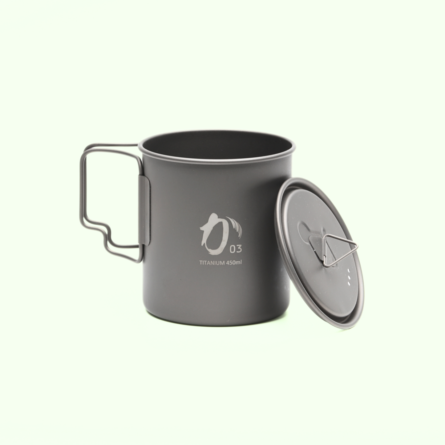 KA03 アウトドア 超軽量化 チタンカップ 450ml(蓋付き)KCUP-450-C