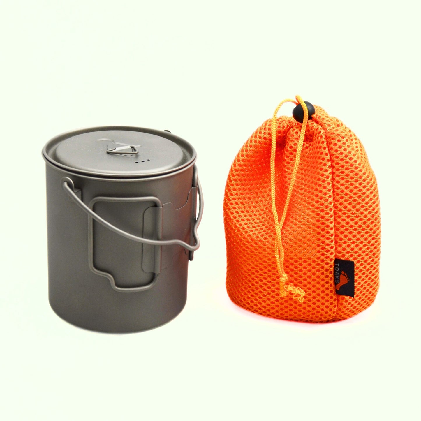 TOAKS アウトドア 軽量化 チタンポット(ポットにハンドル付き)750ml POT-750-BH