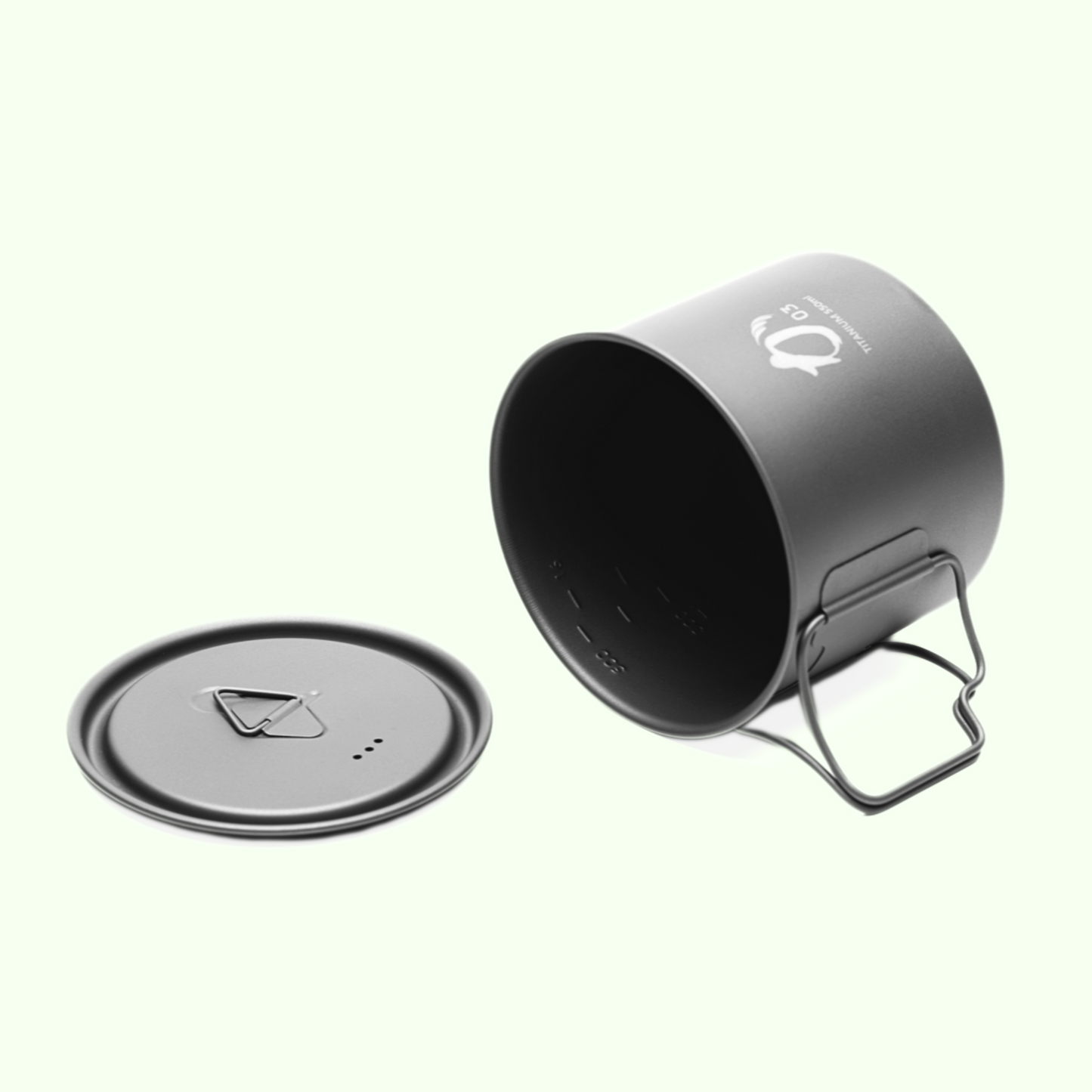 KA03 アウトドア 超軽量化 チタンポット 550ml(蓋付き)KPOT-550-C
