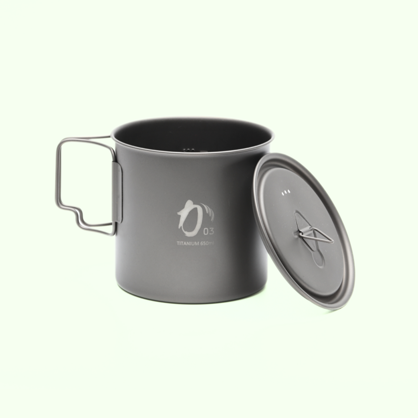 KA03 アウトドア 超軽量化 チタンポット 650ml(蓋付き)KPOT-650-C