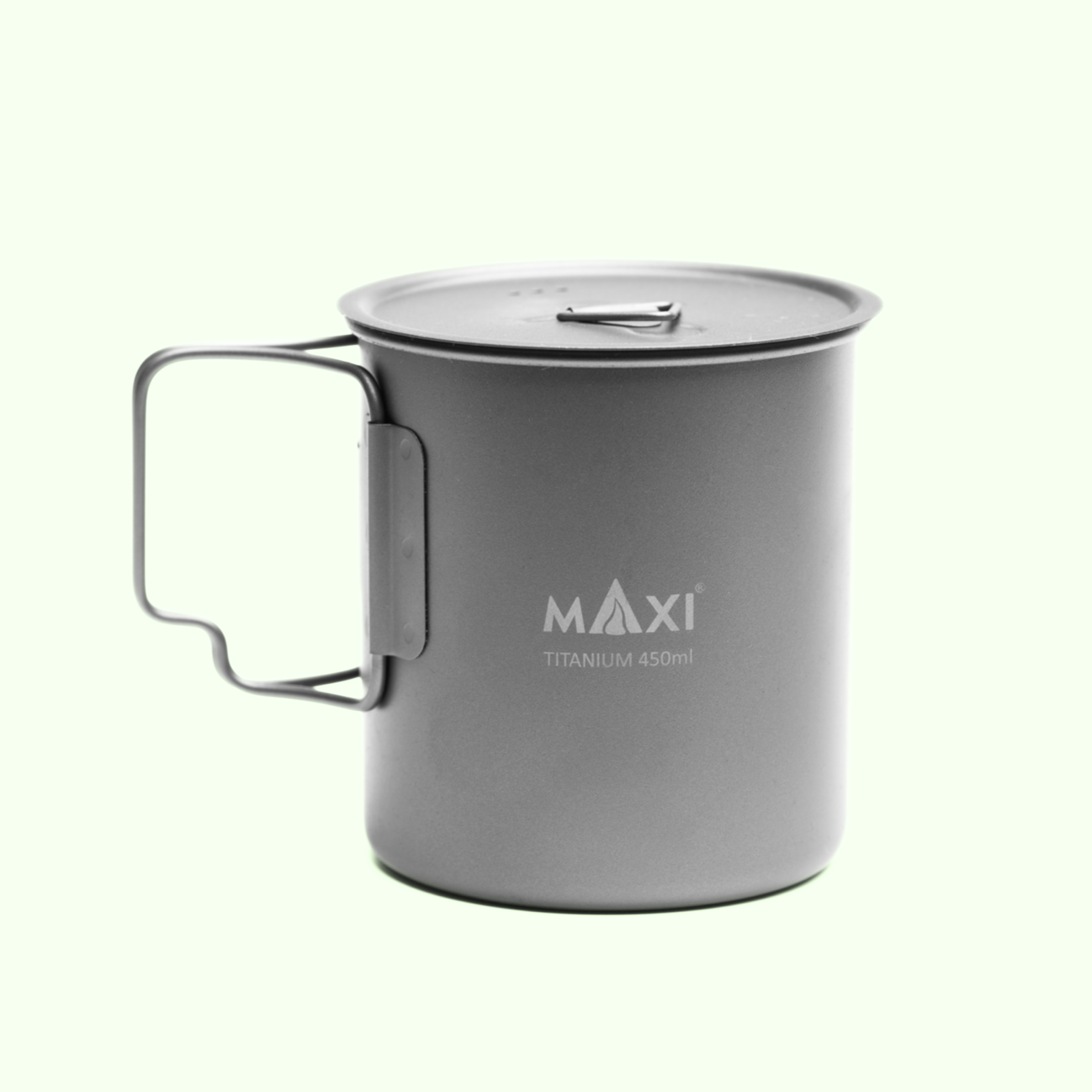 MAXI アウトドア 軽量化 チタンカップ 450ml(蓋付き)C-450-C
