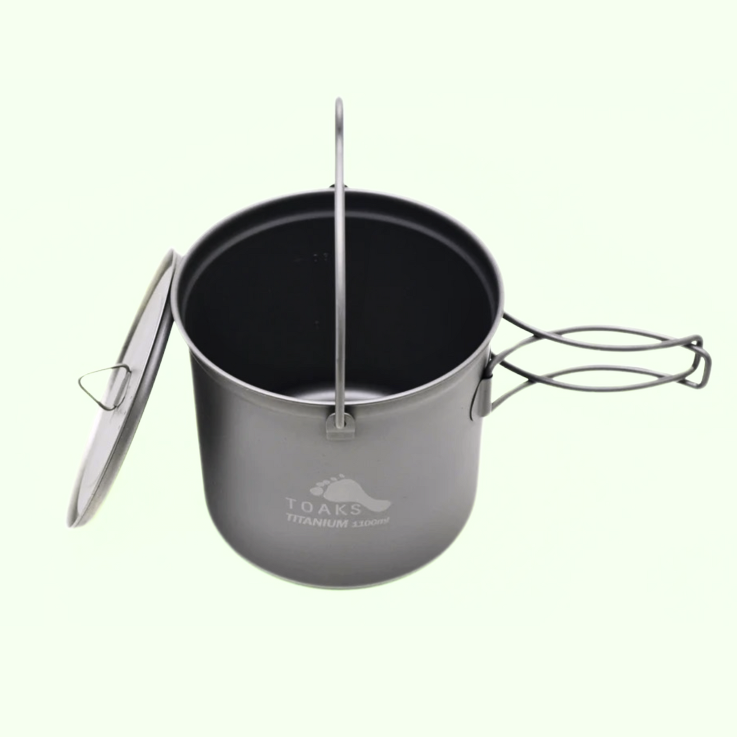 TOAKS アウトドア 軽量化 チタンポット(ポットにハンドル付き)1100ml POT-1100-BH