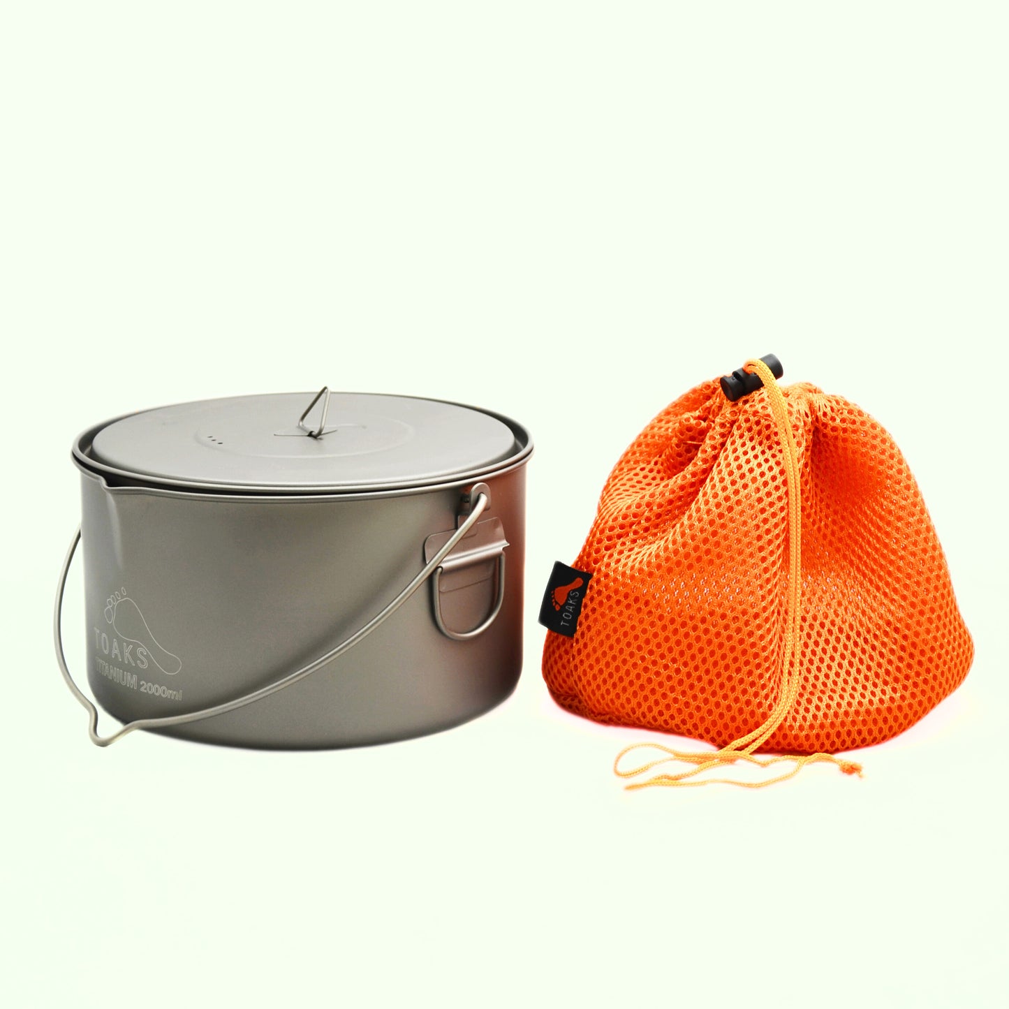 TOAKS アウトドア 軽量化 チタンポット(ポットにハンドル付き)2000ml POT-2000-BH