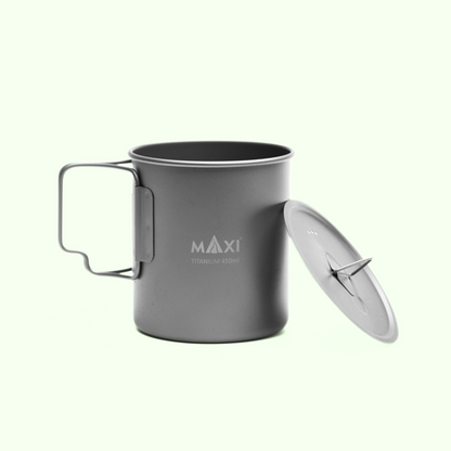 MAXI　アウトドア　軽量化　チタンカップ　450ml（蓋付き）C-450-C