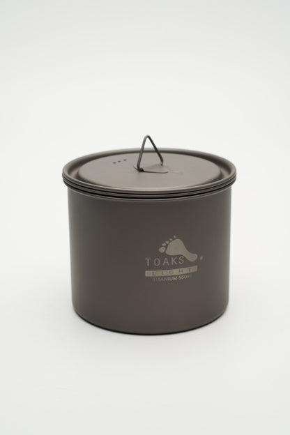 TOAKS　ウルトラライトチタンポットセット　550ml（蓋付き、ハンドルなし）  CB-550-L-NH