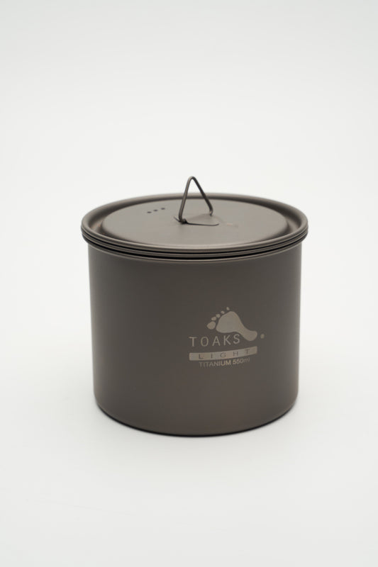 TOAKS　ウルトラライトチタンポットセット　550ml（蓋付き、ハンドルなし）  CB-550-L-NH