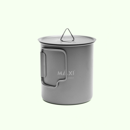 MAXI　アウトドア　軽量化　チタンカップ　450ml（蓋付き）C-450-C