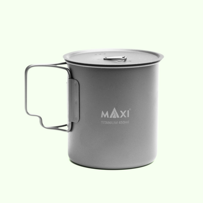 MAXI　アウトドア　軽量化　チタンカップ　450ml（蓋付き）C-450-C